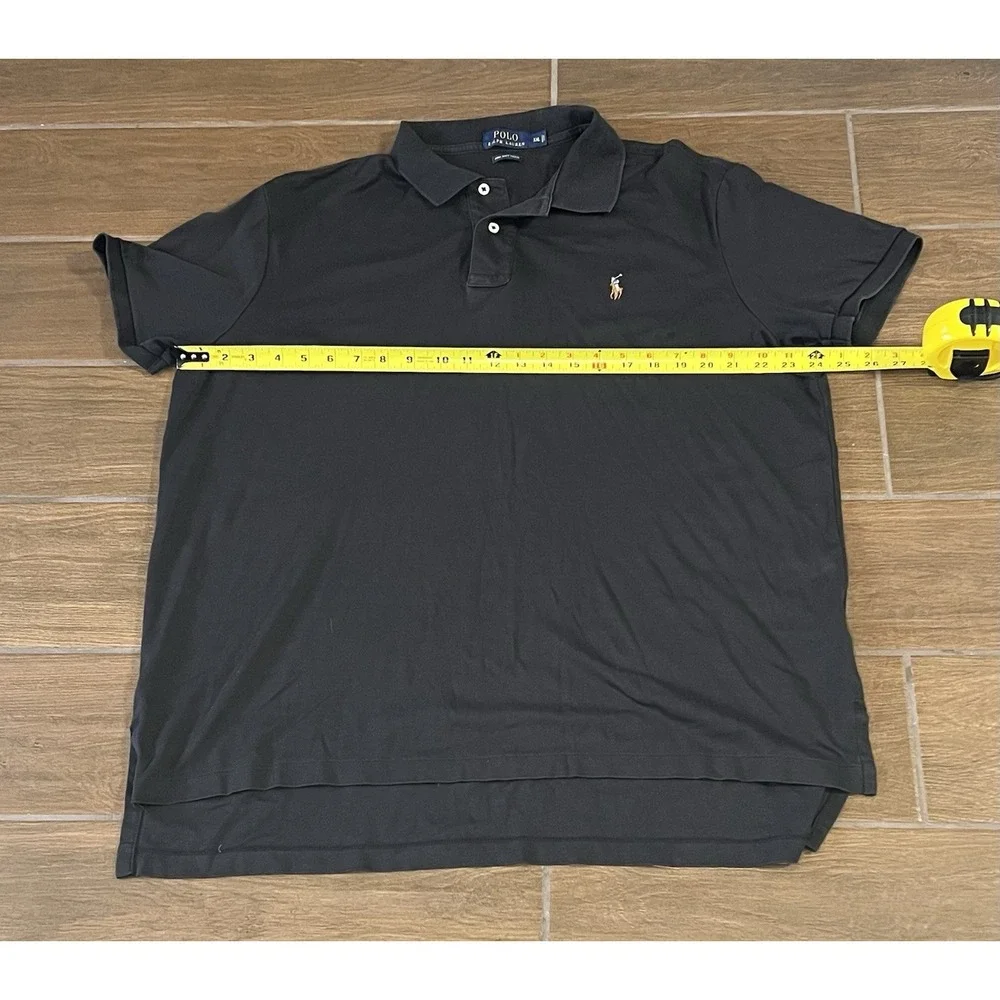 Polo Ralph Lauren Men's Polo Shirt XXL Black Short Sleeve Flesh Pony Soft Touch